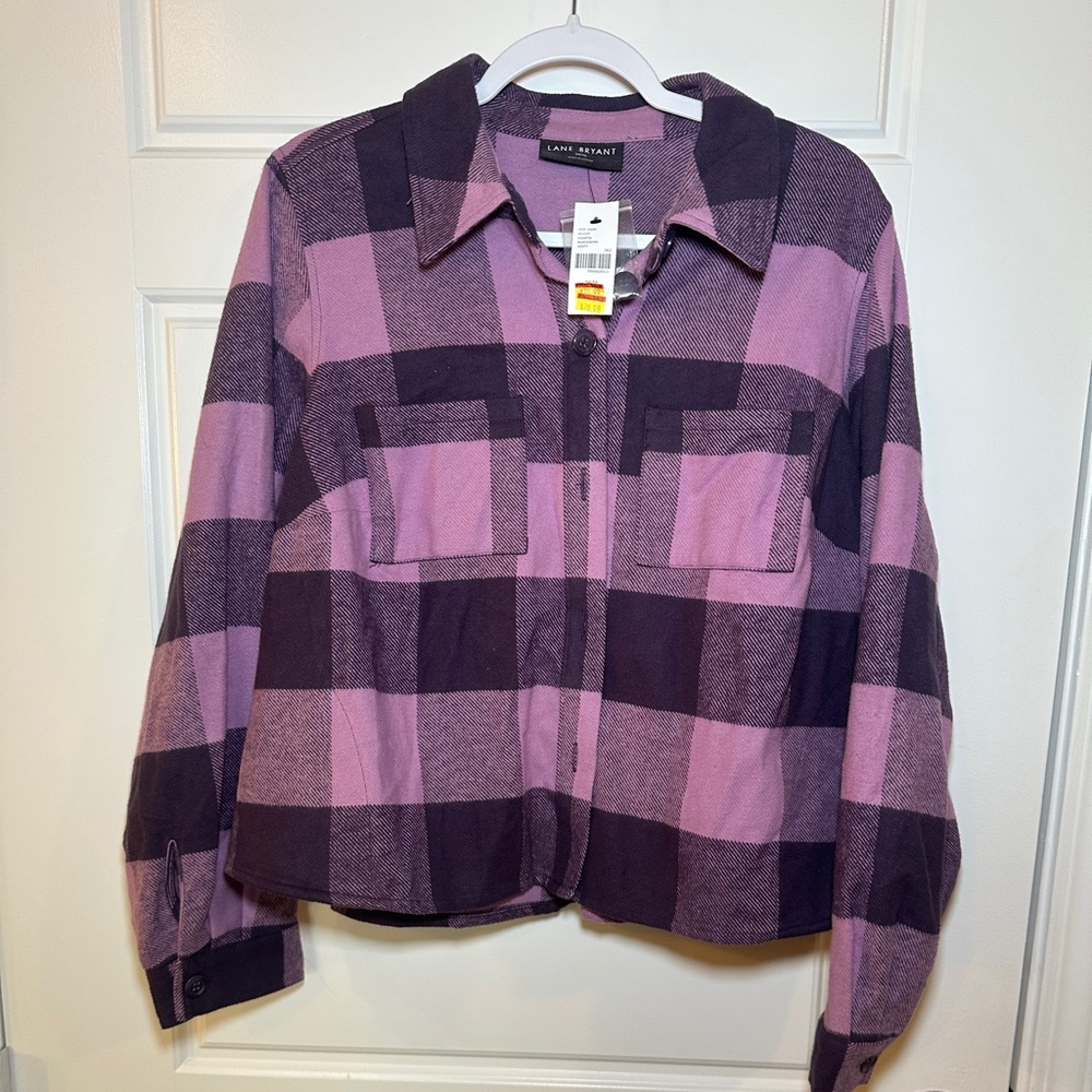 Lane Bryant Purple Plaid Jacket